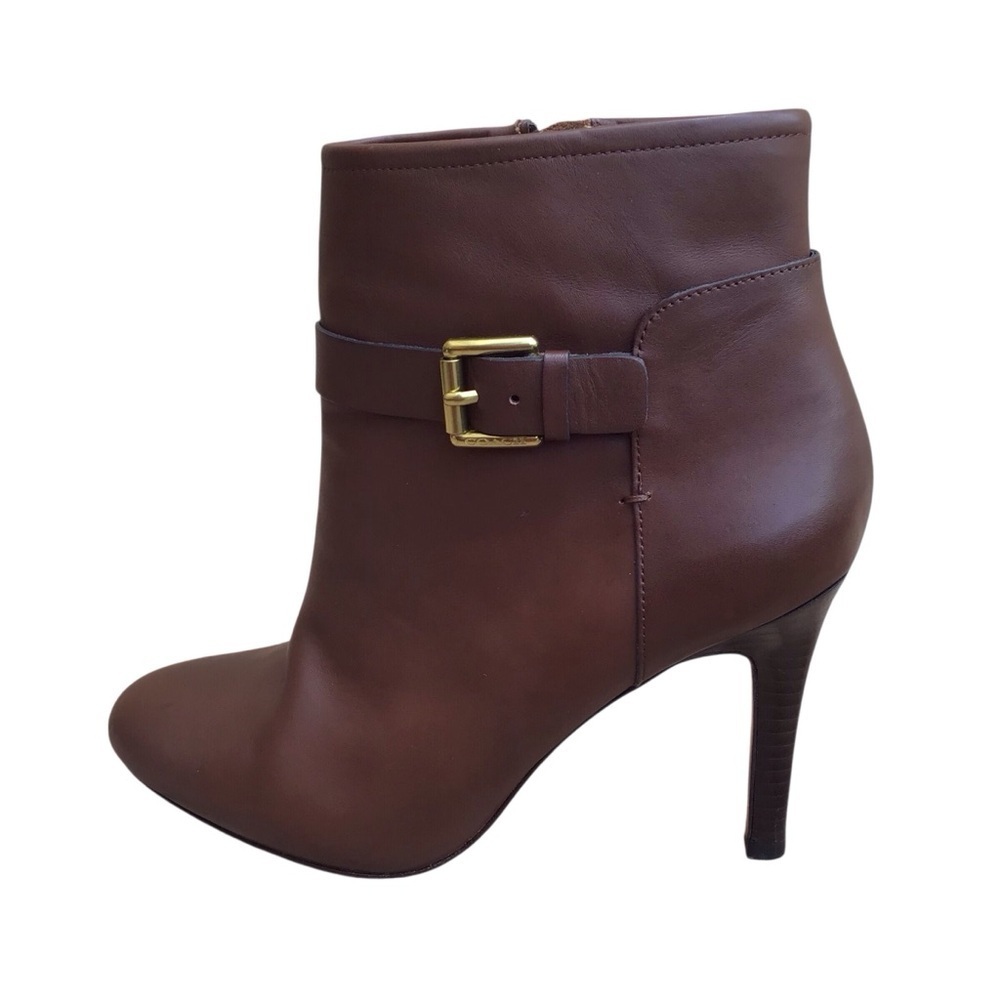 COACH Mason Women’s Brown Leather Buckle Heeled Ankle Boot Woman’s Size 9B - Picture 5 of 14